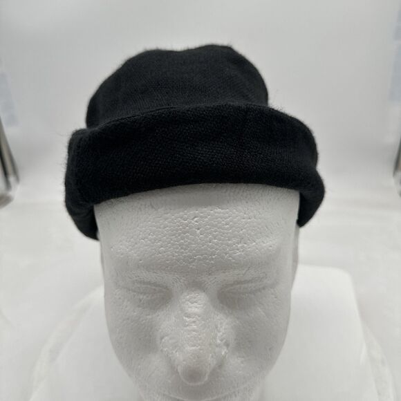 LANDS' END  Black Fleece Winter Beanie Hat Small- Medium - Picture 1 of 7